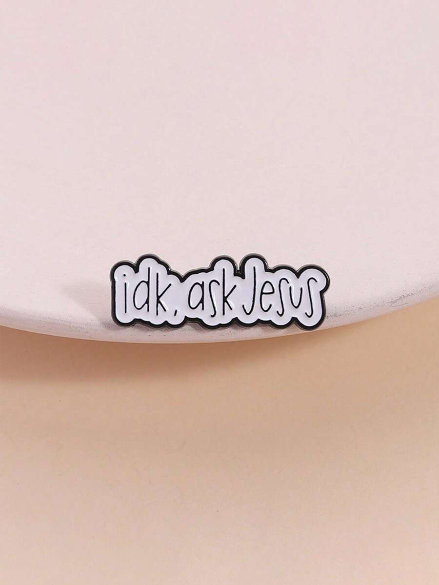 Women'S Fashion Backpack - 1pc 'Idk, Ask Jesus' Enamel Pin,