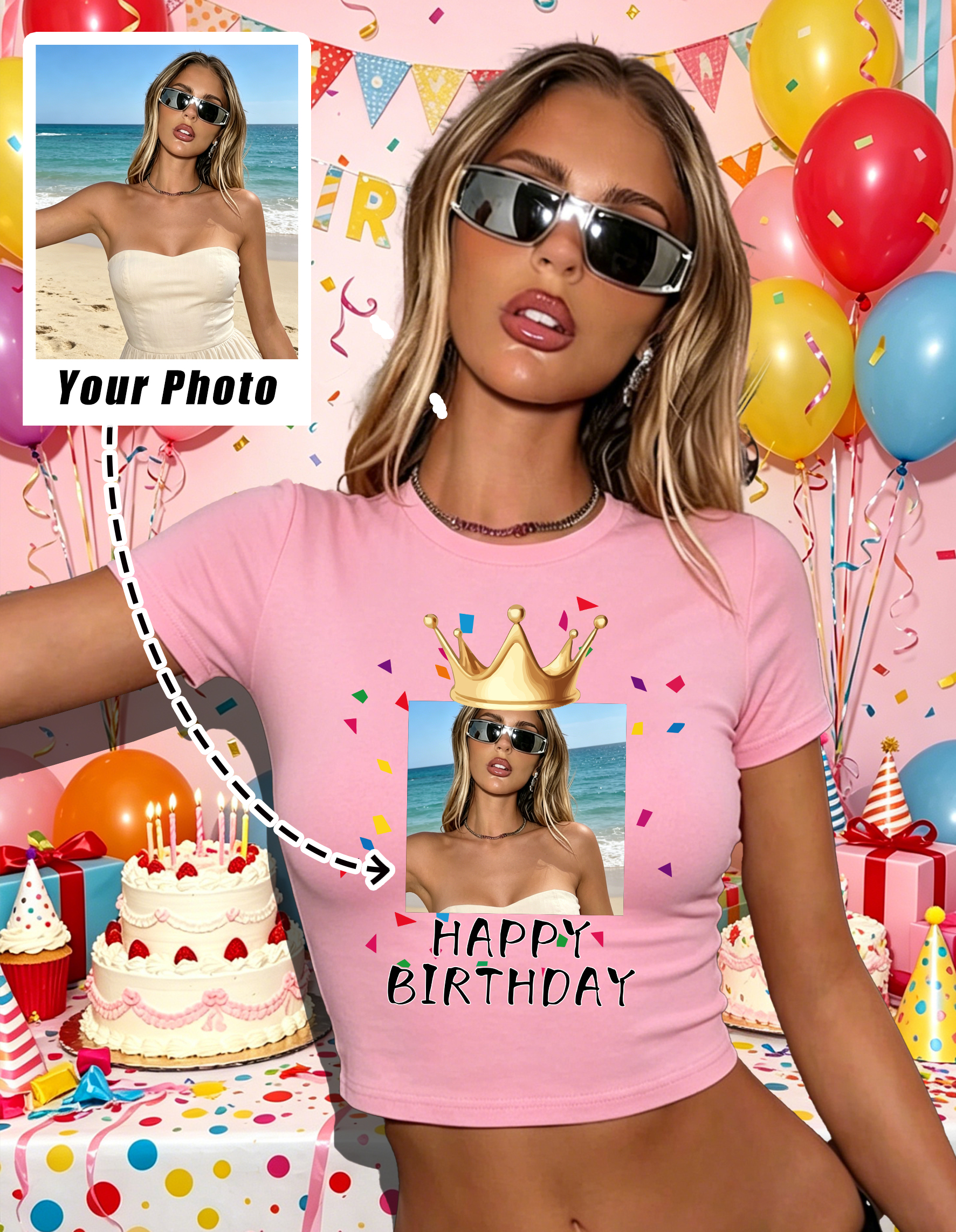 Women Fashion Logo - Custom Graphic Logo Slim T Shirts