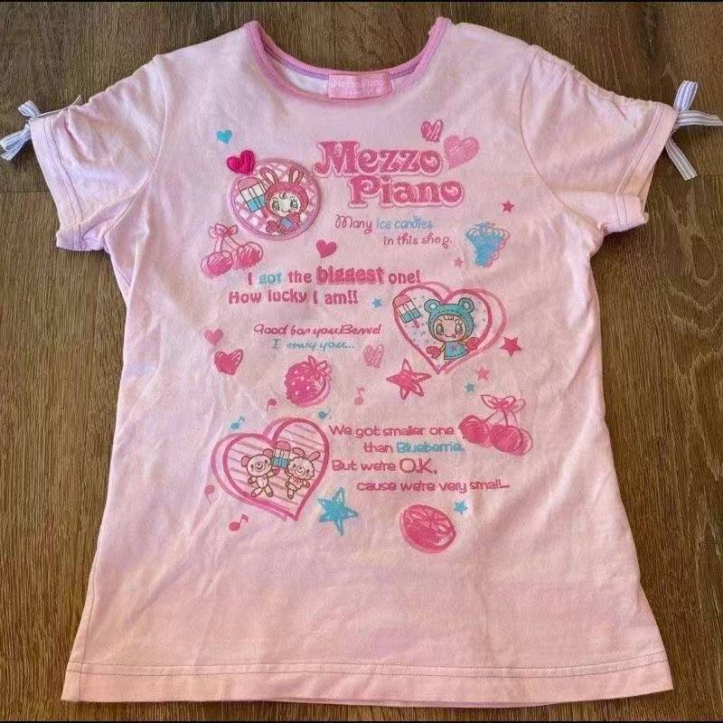 Vintage Kawaii Cute Short Slee - Crop Top Women ulasan dan harga