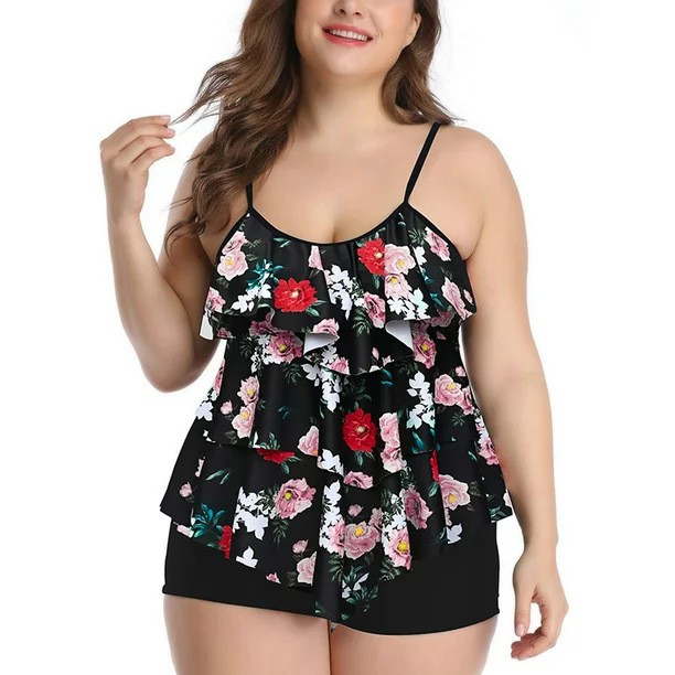 Tankini Woman Bikini Floral Pr - Crop Top Women ulasan dan harga