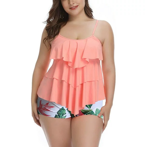 Tankini Woman Bikini Floral Pr - Crop Top Women ulasan dan harga