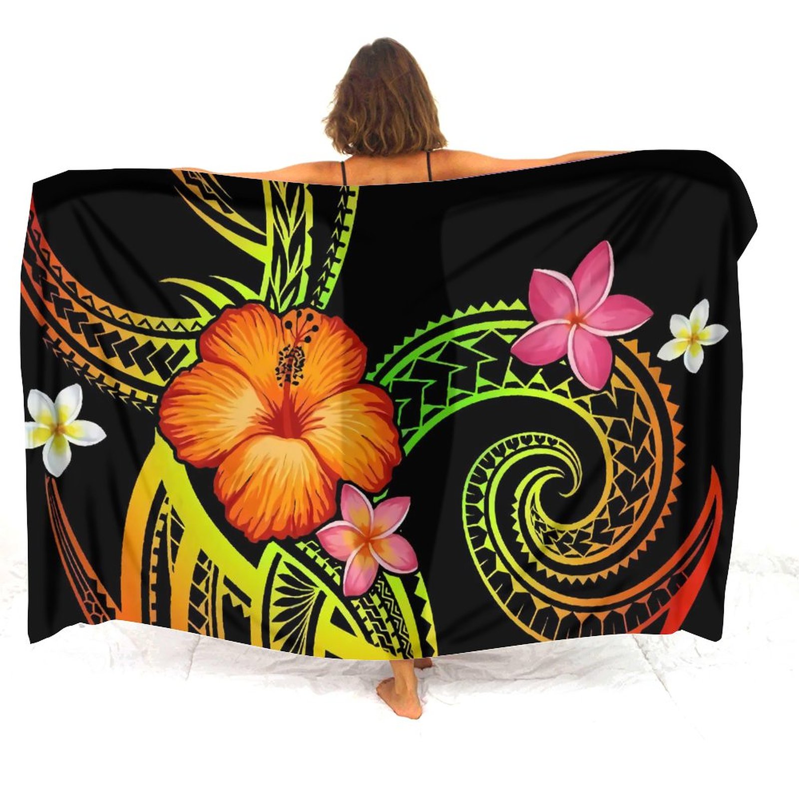Polynesian Art Print Sarong La - Printed Wrap Skirt ulasan dan harga