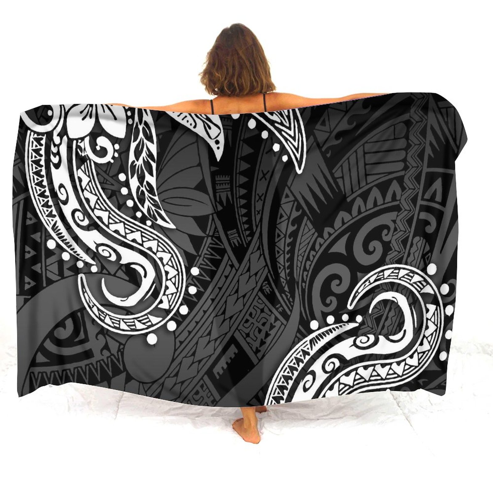 Polynesian Art Print Sarong La - Printed Wrap Skirt ulasan dan harga