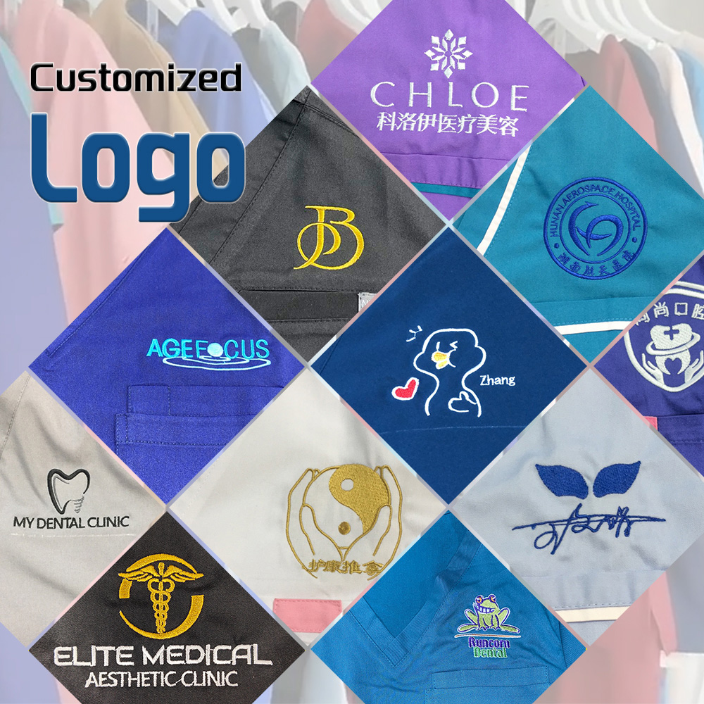 Customized Logo Scrub Uniform  - Women Fashion Logo ulasan dan harga