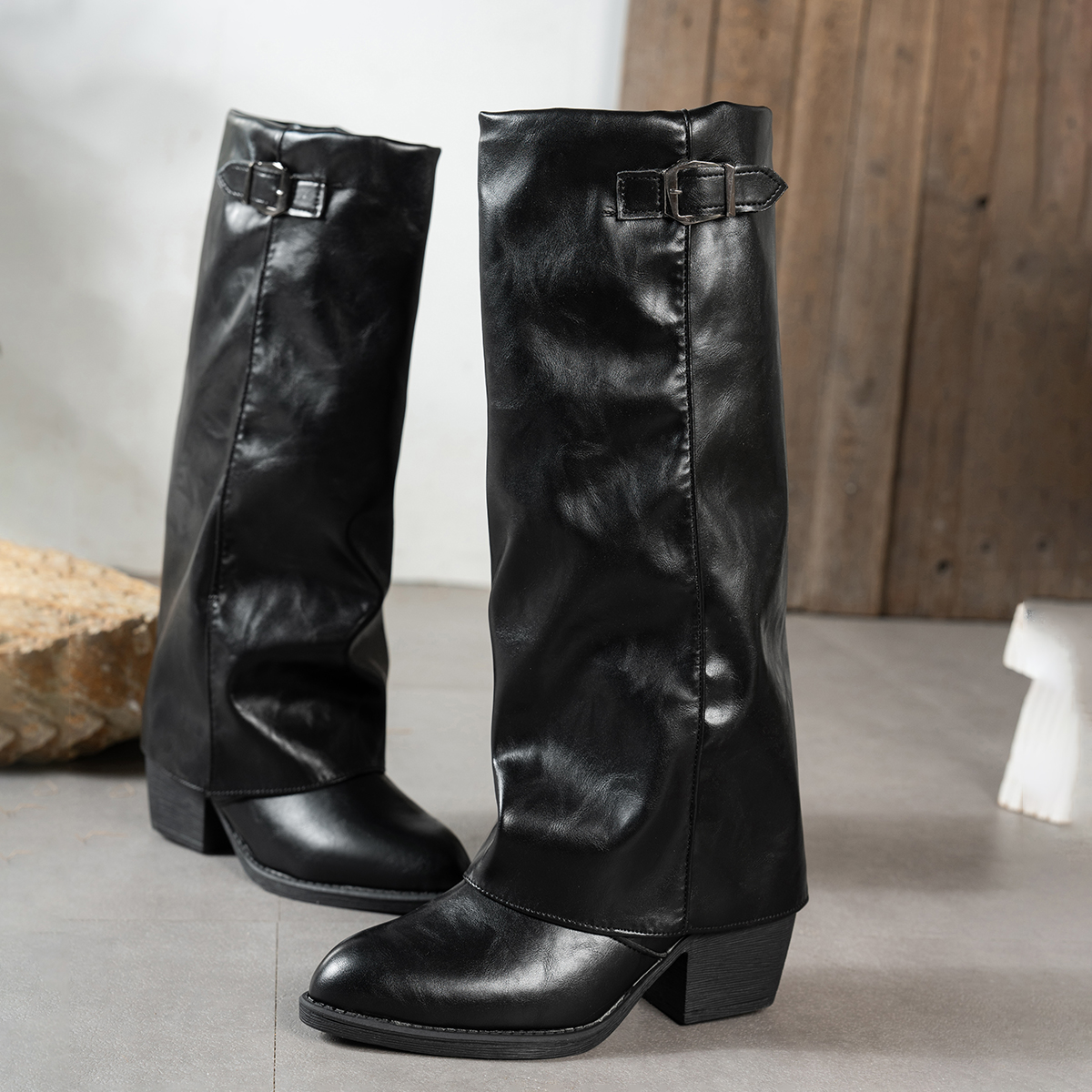 Women's Fashion Folding Knee-h - Women Fashion Korean ulasan dan harga
