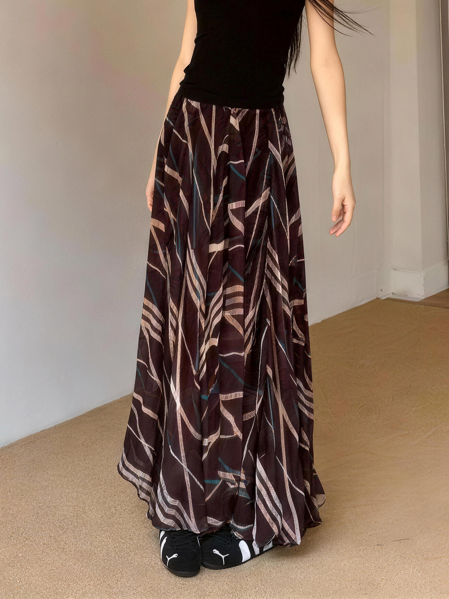 Vacation Style Printed A-Line  - A-Line Skirt Midi ulasan dan harga