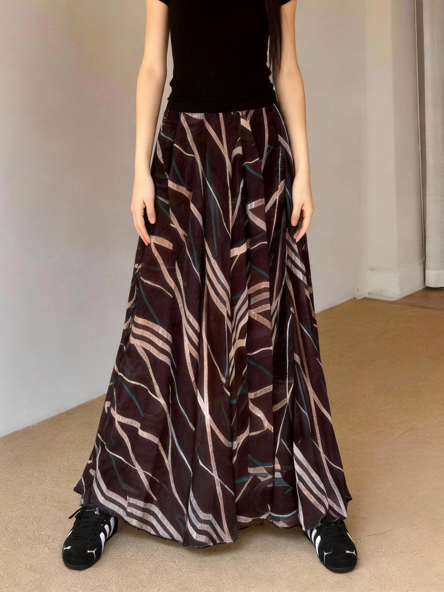 Vacation Style Printed A-Line  - A-Line Skirt Midi ulasan dan harga