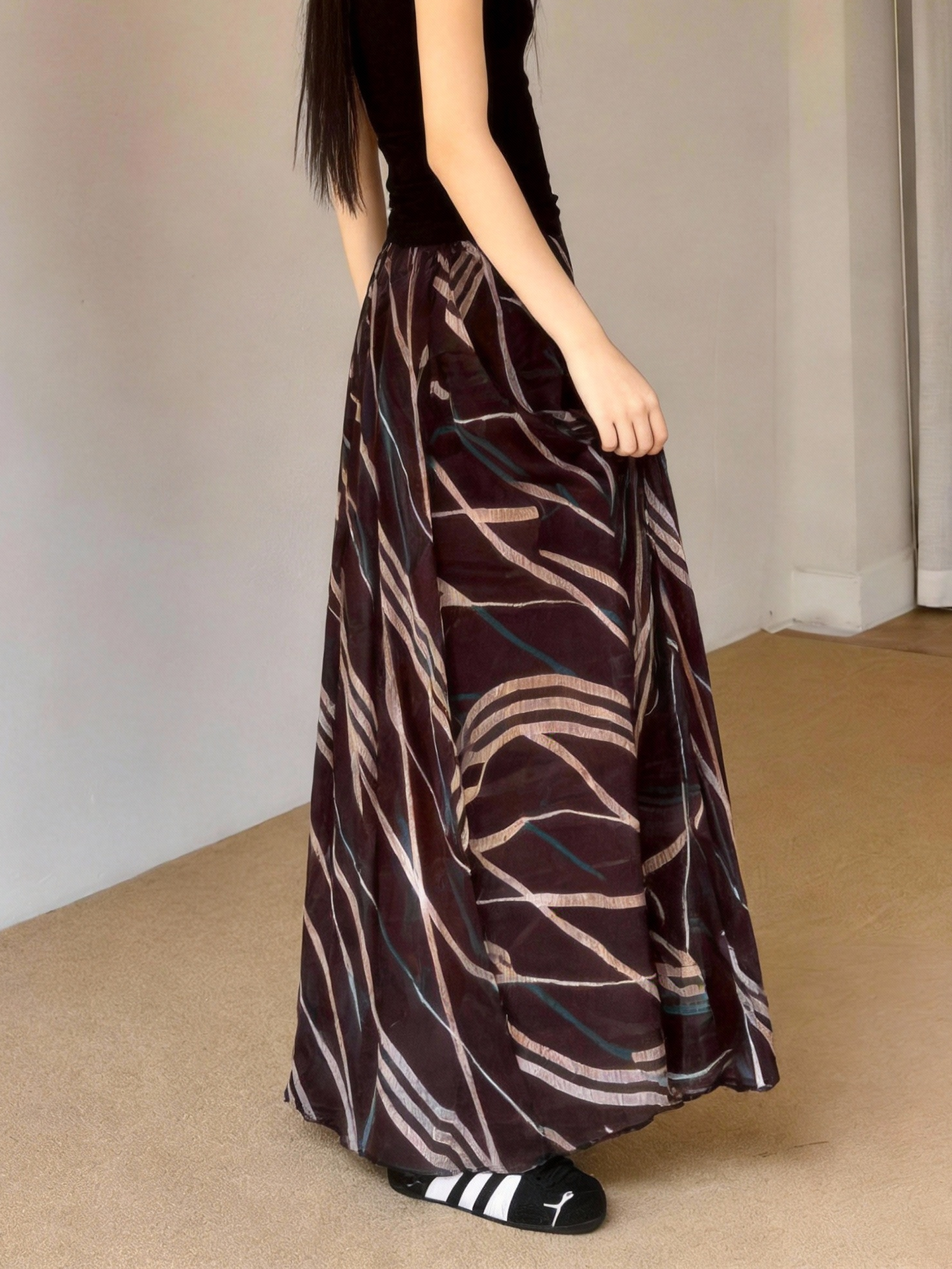 Vacation Style Printed A-Line  - A-Line Skirt Midi ulasan dan harga