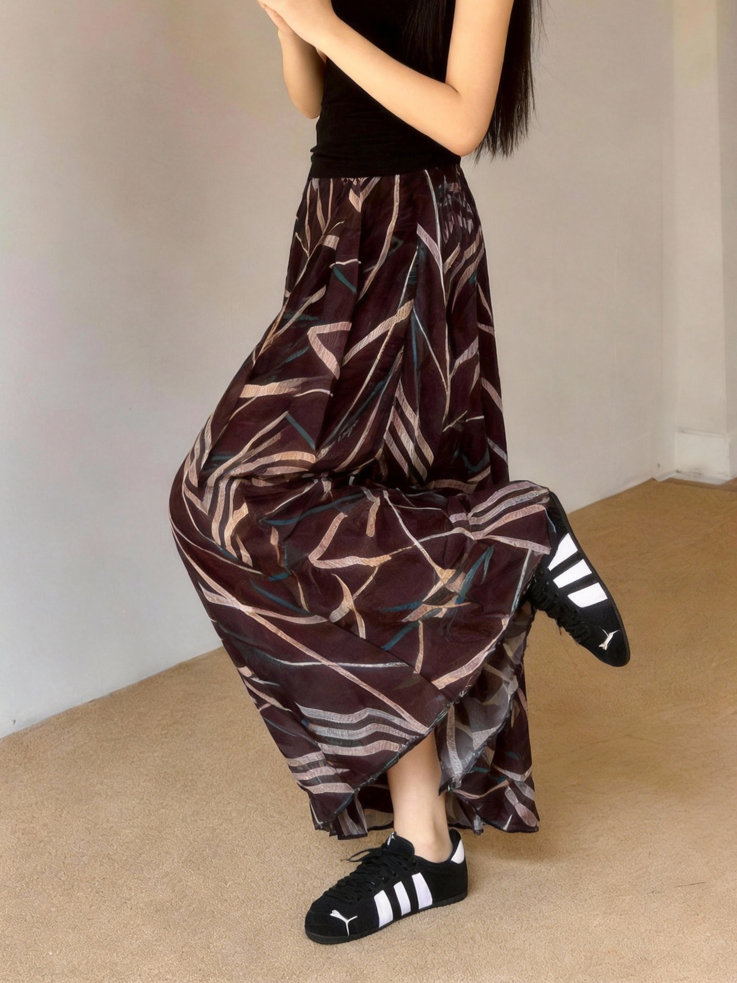 Vacation Style Printed A-Line  - A-Line Skirt Midi ulasan dan harga