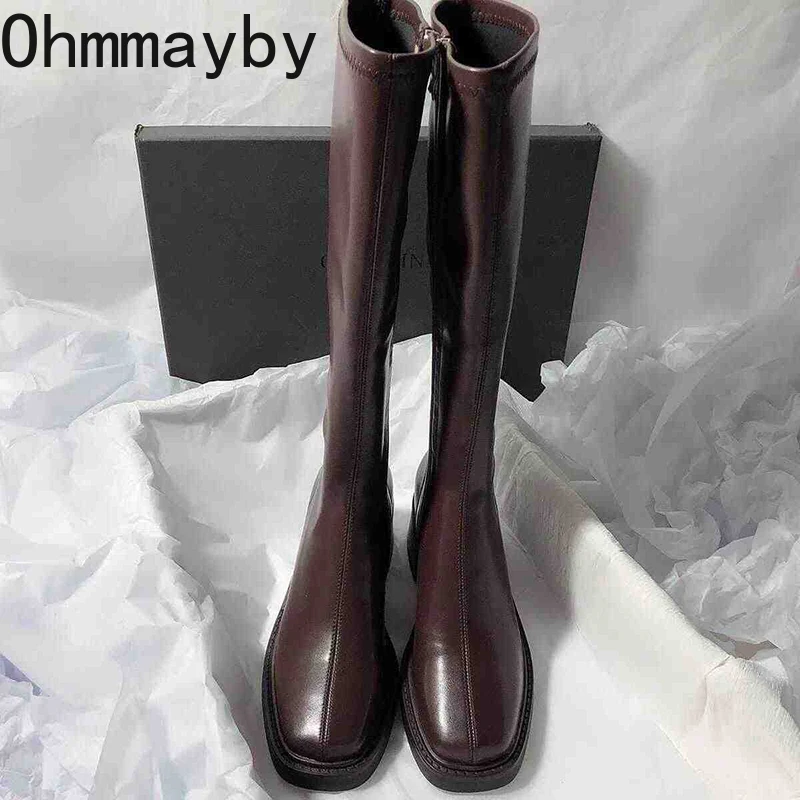 Vintage Thick Heel Women Knee  - Women Fashion Korean ulasan dan harga