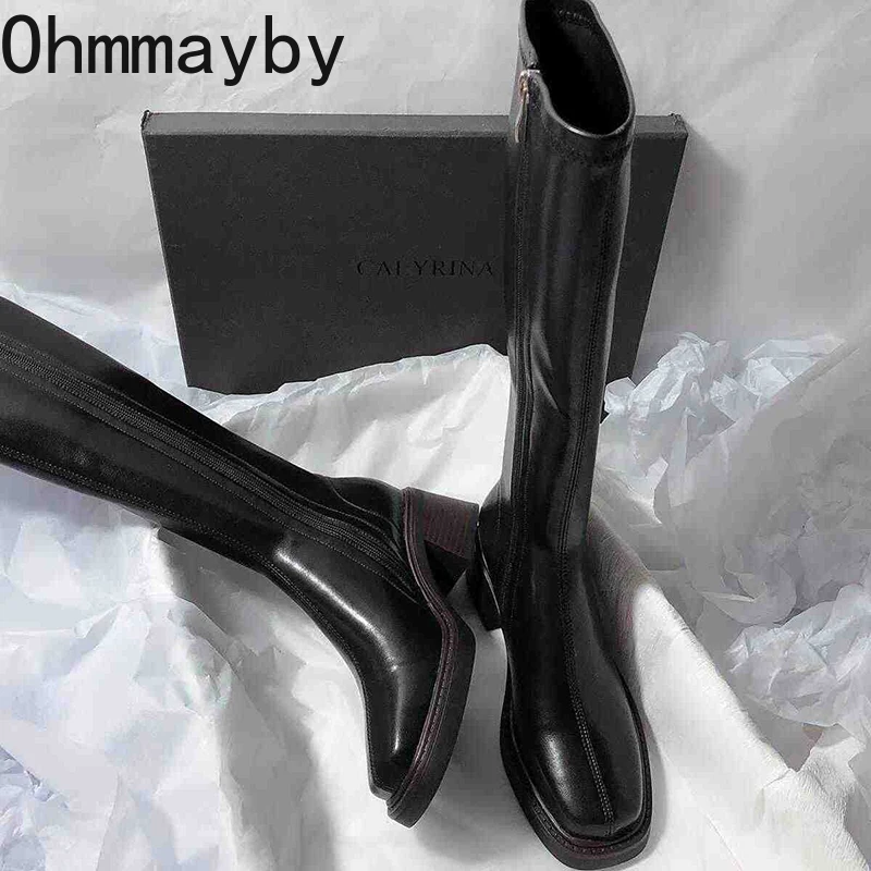 Vintage Thick Heel Women Knee  - Women Fashion Korean ulasan dan harga