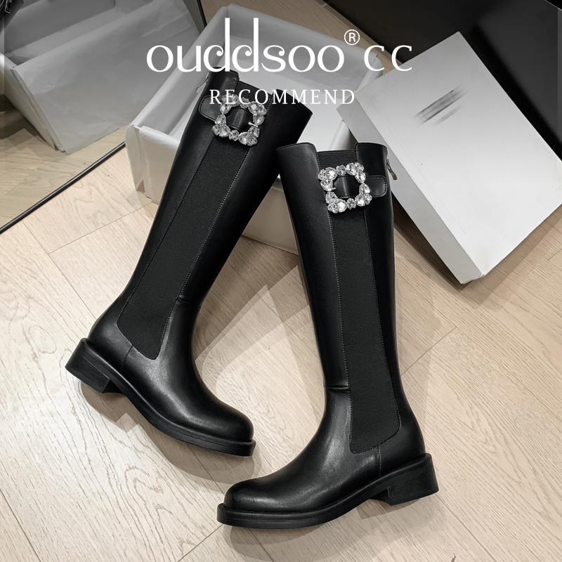 Ods Women's Black Knee-High Bo - Women Fashion Korean ulasan dan harga