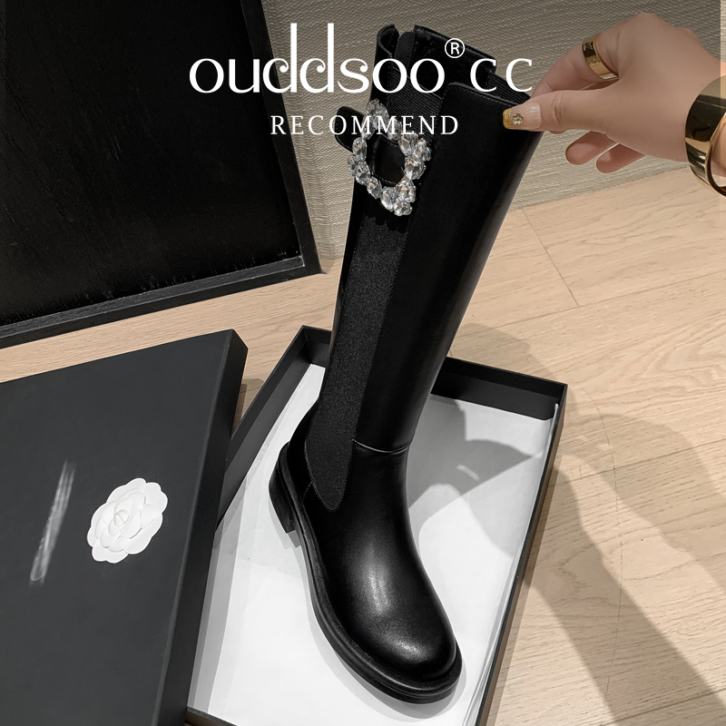 Ods Women's Black Knee-High Bo - Women Fashion Korean ulasan dan harga