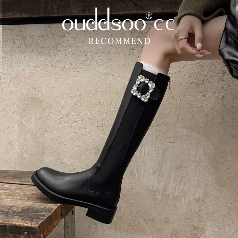 Ods Women's Black Knee-High Bo - Women Fashion Korean ulasan dan harga