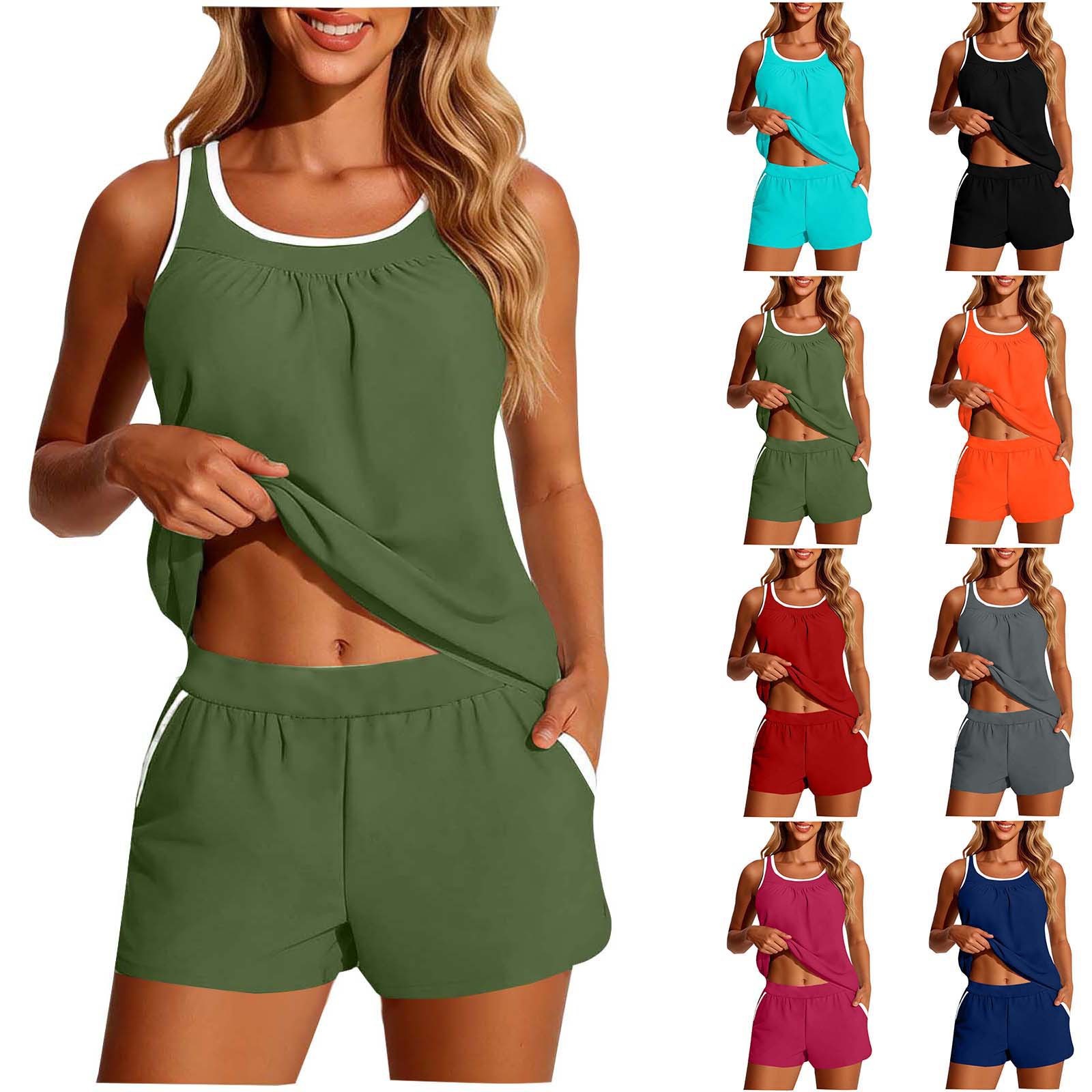 Women's 2-piece Swimwear Sleev - Crop Top Women ulasan dan harga