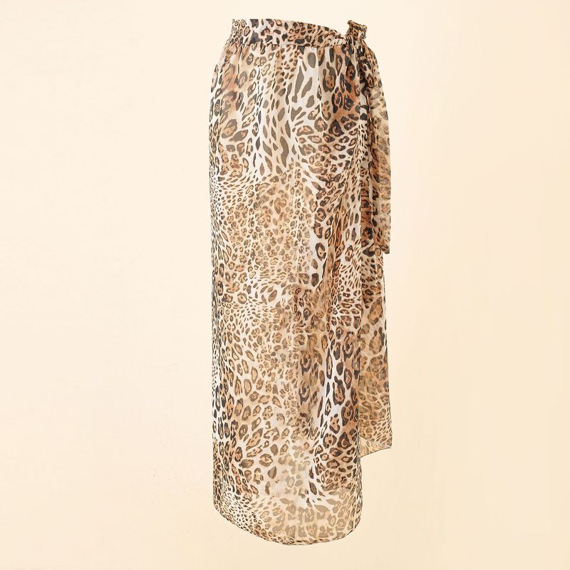 Women Summer Leopard Print Bea - Printed Wrap Skirt ulasan dan harga