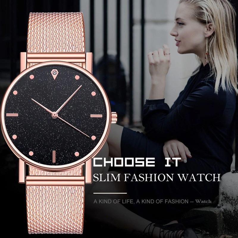 2025 Luxury Rose Gold Stainles - Women'S Fashion Digital Watch ulasan dan harga