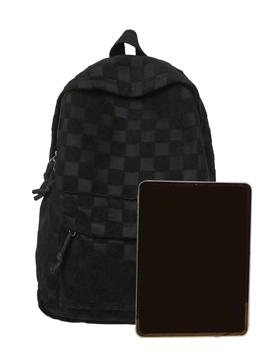 Womens Patchwork Plaid Faux Fu - Women'S Fashion Backpack ulasan dan harga