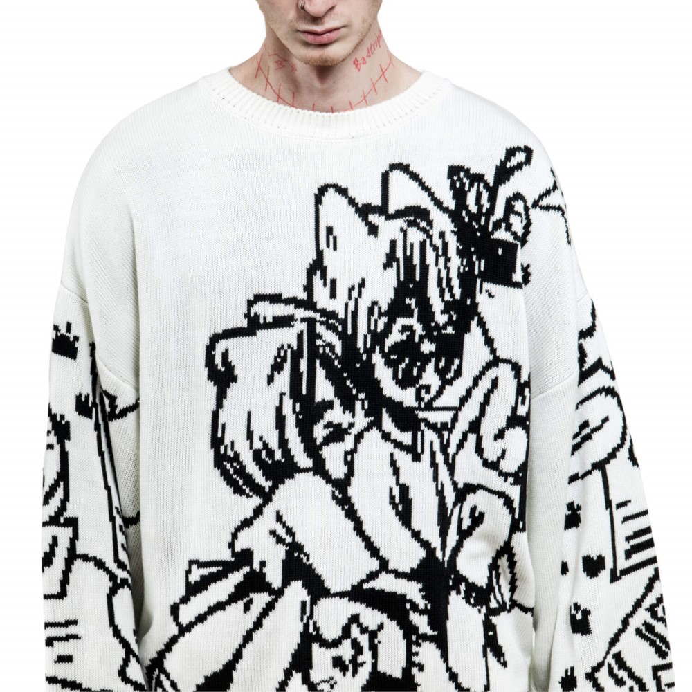 Vintage Cartoon Knitted Sweate - Women'S Y2K Fashion Aesthetic ulasan dan harga
