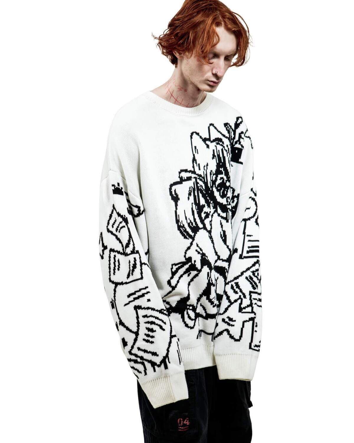 Vintage Cartoon Knitted Sweate - Women'S Y2K Fashion Aesthetic ulasan dan harga