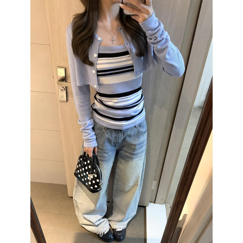 Blue Knitted Suits Women 2026  - Women'S Y2K Fashion Aesthetic ulasan dan harga