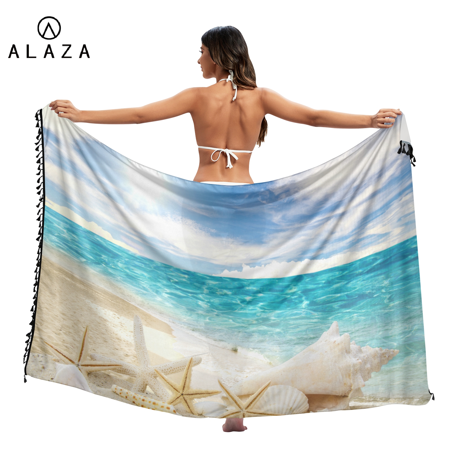 Sexy Women Chiffon Swimwear Pa - Printed Wrap Skirt ulasan dan harga