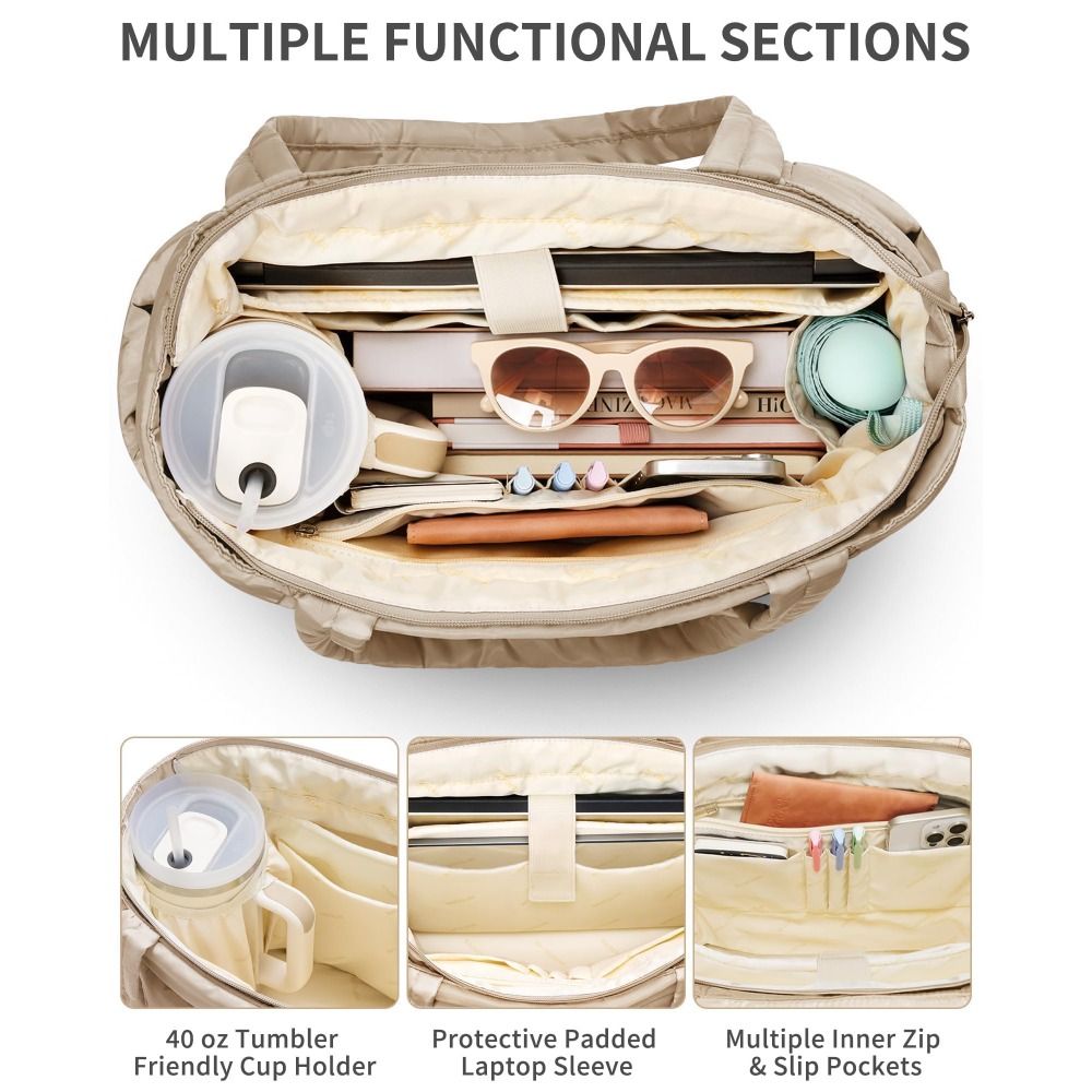Large Capacity Puffer Tote Bag - Coin Purse Women ulasan dan harga