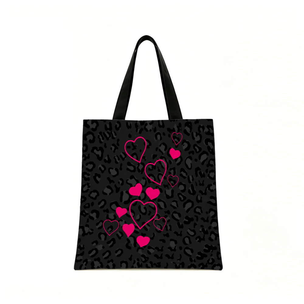 Black Leopard Print Pink Heart - Coin Purse Women ulasan dan harga