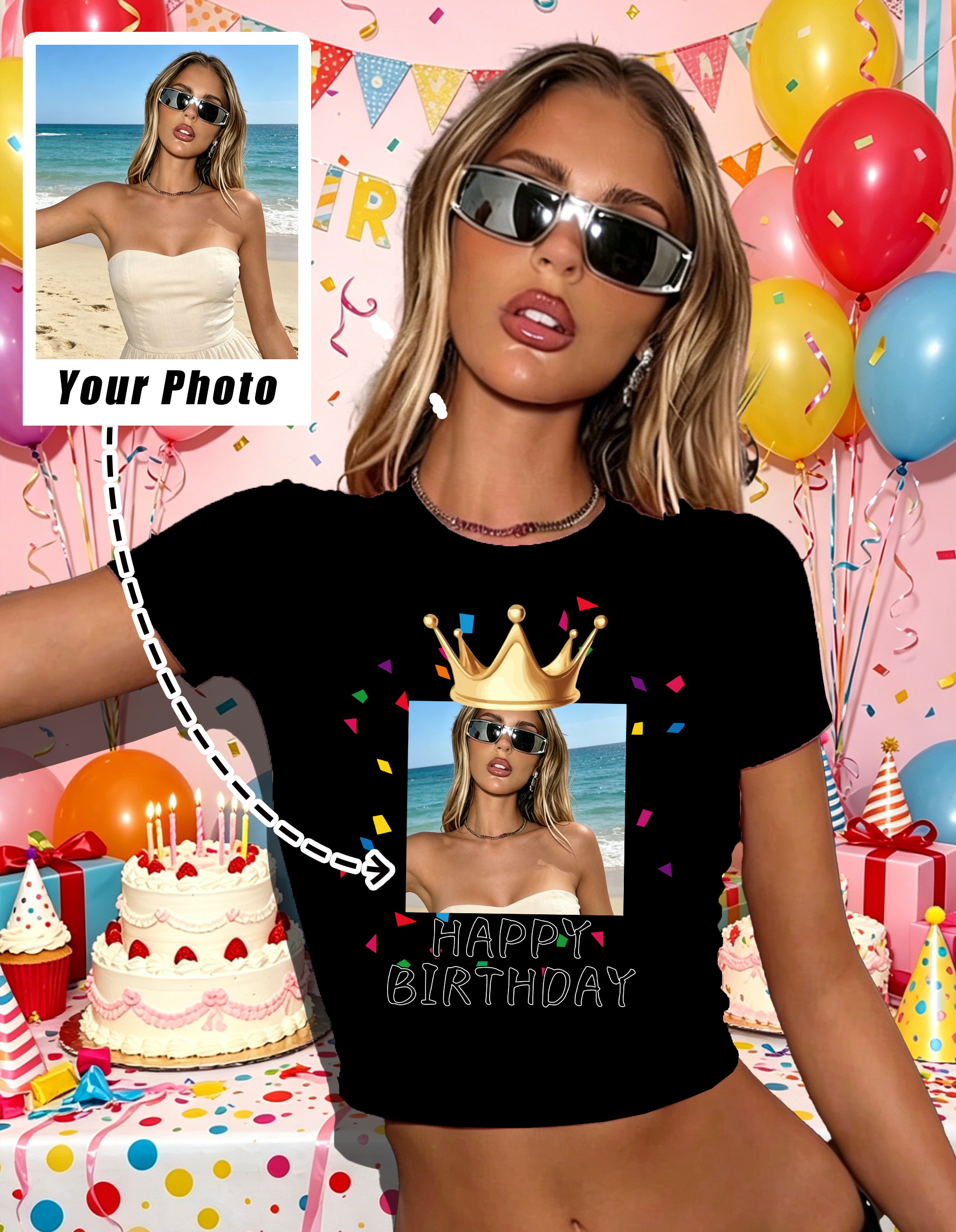 Custom Graphic Logo  Slim T Sh - Women Fashion Logo ulasan dan harga