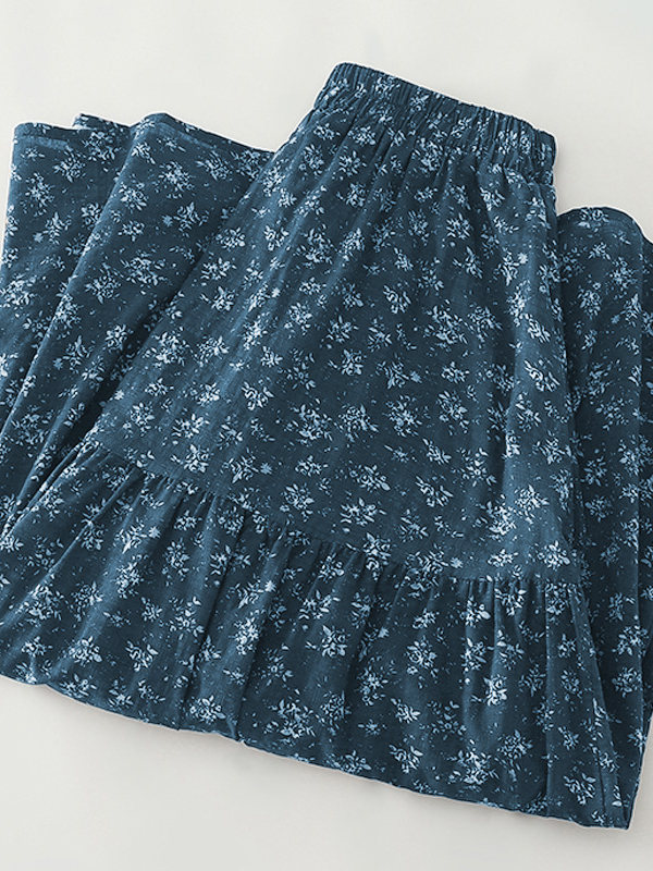 High Waist Floral Print Midi S - A-Line Skirt Midi ulasan dan harga