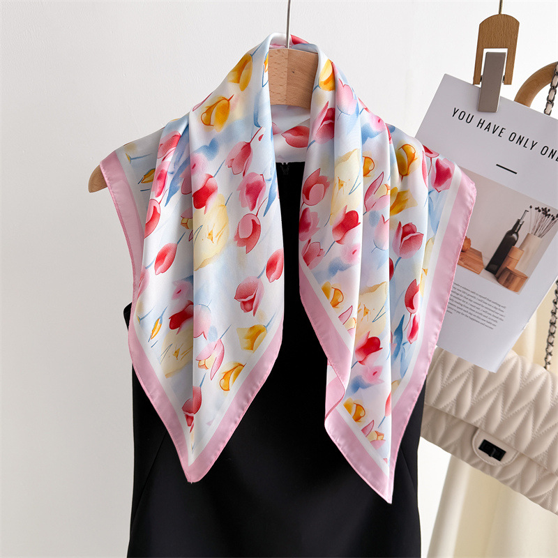 Luxury Printed Square Scarves  - Women Fashion Necktie ulasan dan harga