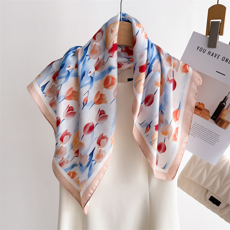 Luxury Printed Square Scarves  - Women Fashion Necktie ulasan dan harga